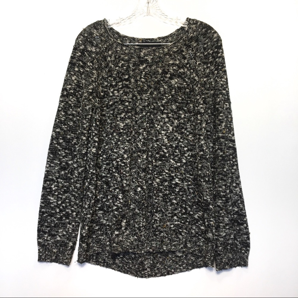 Sanctuary Gray Color Specked Crewneck Knit Sweater